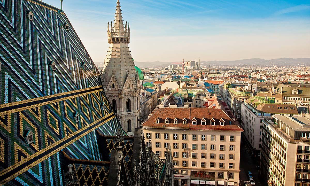 Ausblick vom Stephansdom aus über Wien